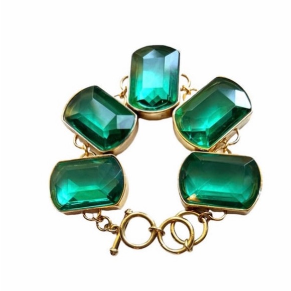 Vintage blue green crystal bracelet - Picture 1 of 5